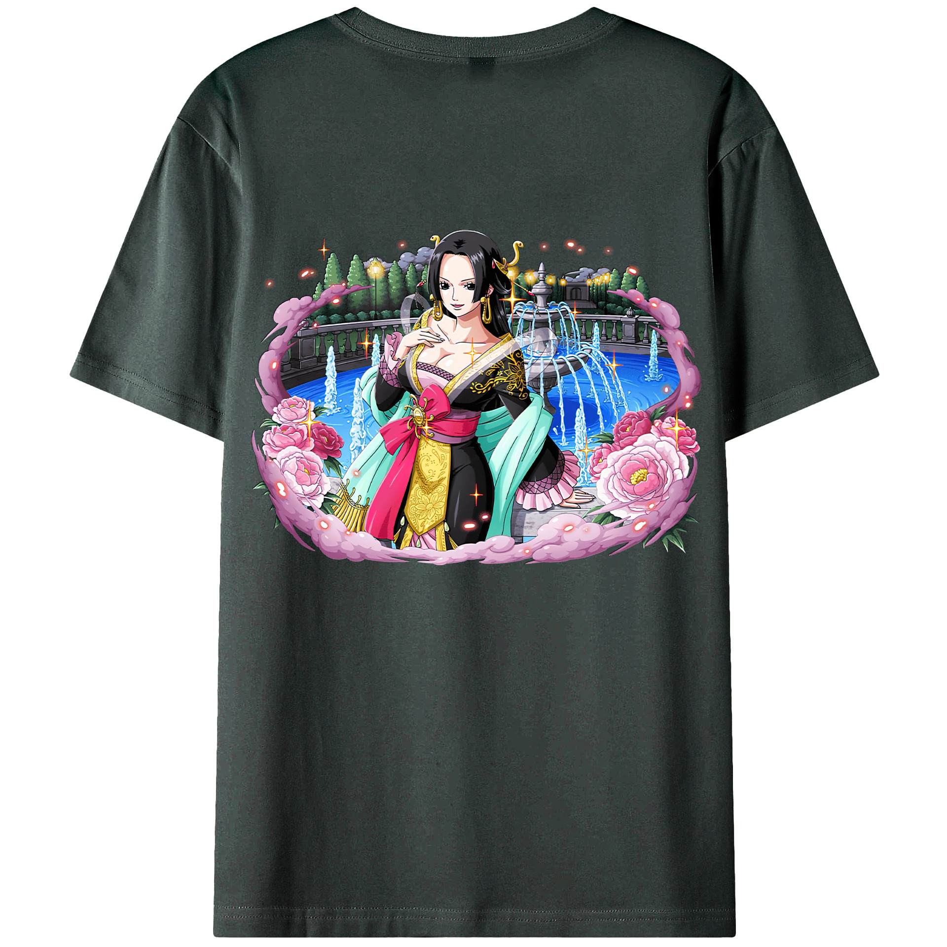 ワンピース ボア・ハンコック ONE PIECE Boa·Hancock 綿100％ メンズ半袖Tシャツ（バックプリント） 通気性